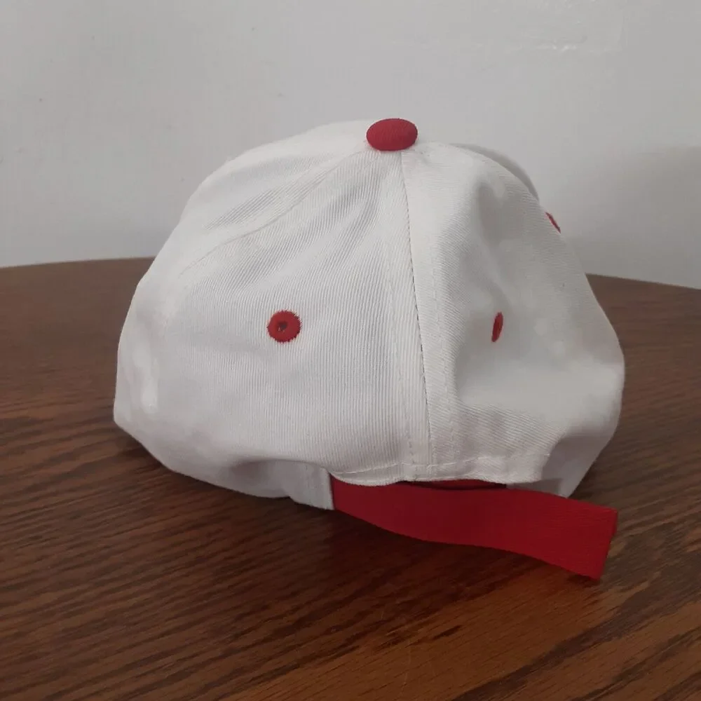 Vtg Seaworld Adventure Parks Embroidered Youth Orca Strapback Hat Red White